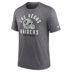 Las Vegas Raiders Helmet Tri-Blend T-Shirt Heather Charcoal