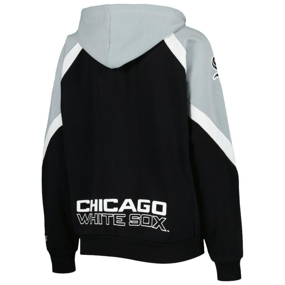 Chicago White Sox Starter Women's Hail Mary Full-Zip Hoodie - Black/Silver Hoodies