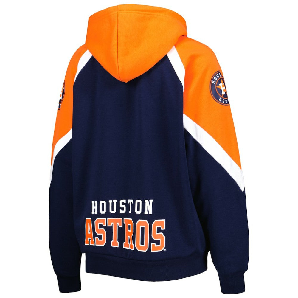 Houston Astros Starter Women's Hail Mary Full-Zip Hoodie - Navy/Orange Hoodies