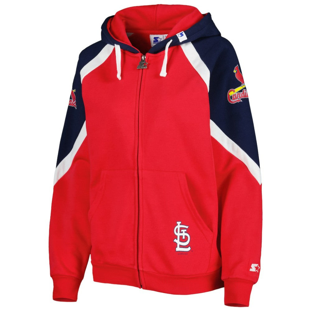 St. Louis Cardinals Starter Women's Hail Mary Full-Zip Hoodie - Red/Navy Hoodies