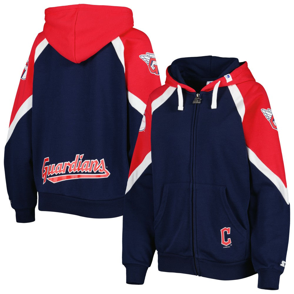 Cleveland Guardians Starter Women's Hail Mary Full-Zip Hoodie - Navy/Red Hoodies