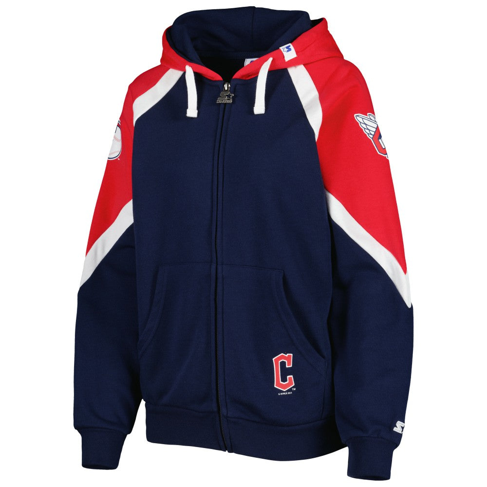 Cleveland Guardians Starter Women's Hail Mary Full-Zip Hoodie - Navy/Red Hoodies