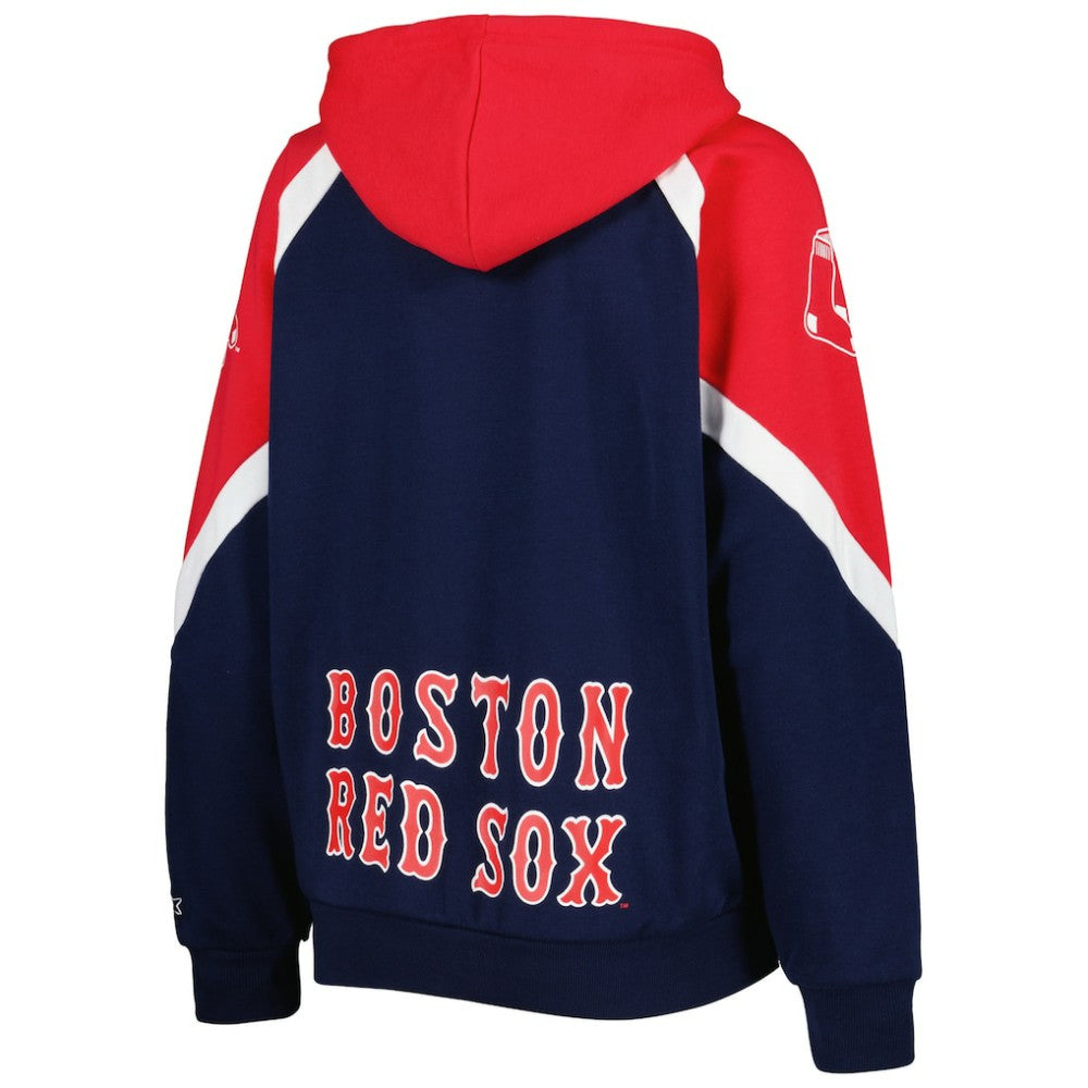 Boston Red Sox Starter Women's Hail Mary Full-Zip Hoodie - Navy/Red Hoodies