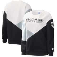 Chicago White Sox Starter Women's Shutout Pullover Sweatshirt - White/Black Pullover