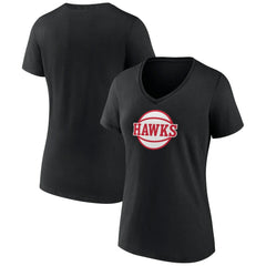 Atlanta Hawks Women's Alternate Logo V-Neck T-Shirt Black