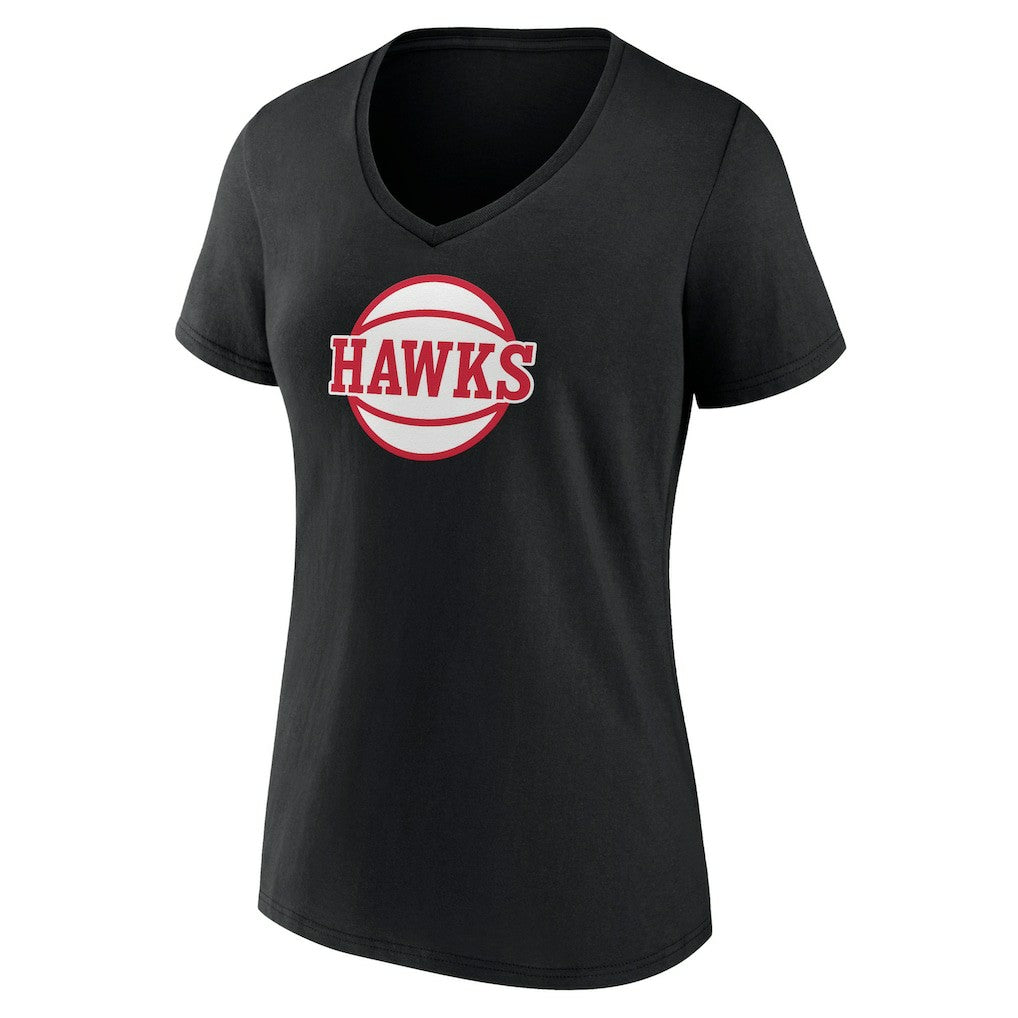 Atlanta Hawks Women's Alternate Logo V-Neck T-Shirt Black
