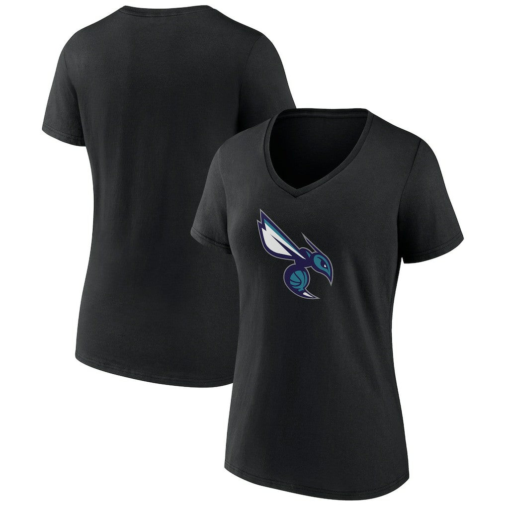 Charlotte Hornets Women's Alternate Logo V-Neck T-Shirt Black