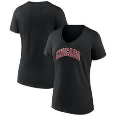 Chicago Bulls Women's Alternate Logo V-Neck T-Shirt Black