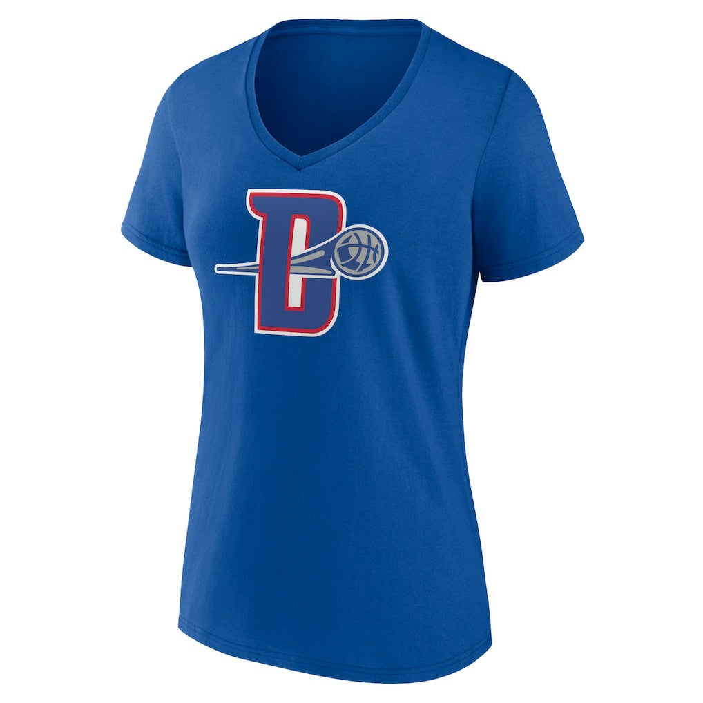 Detroit Pistons Women's Alternate Logo V-Neck T-Shirt Royal