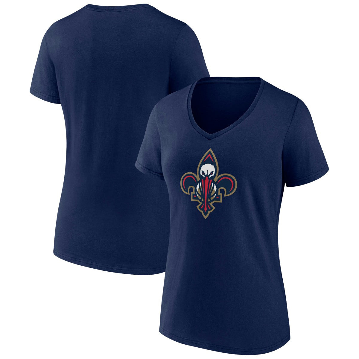 New Orleans Pelicans Women's Alternate Logo V-Neck T-Shirt Navy