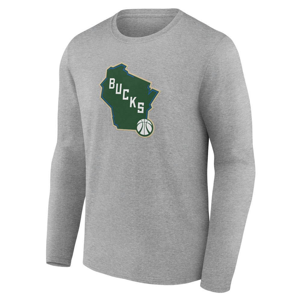 Milwaukee Bucks Alternate Logo Long Sleeve T-Shirt Gray