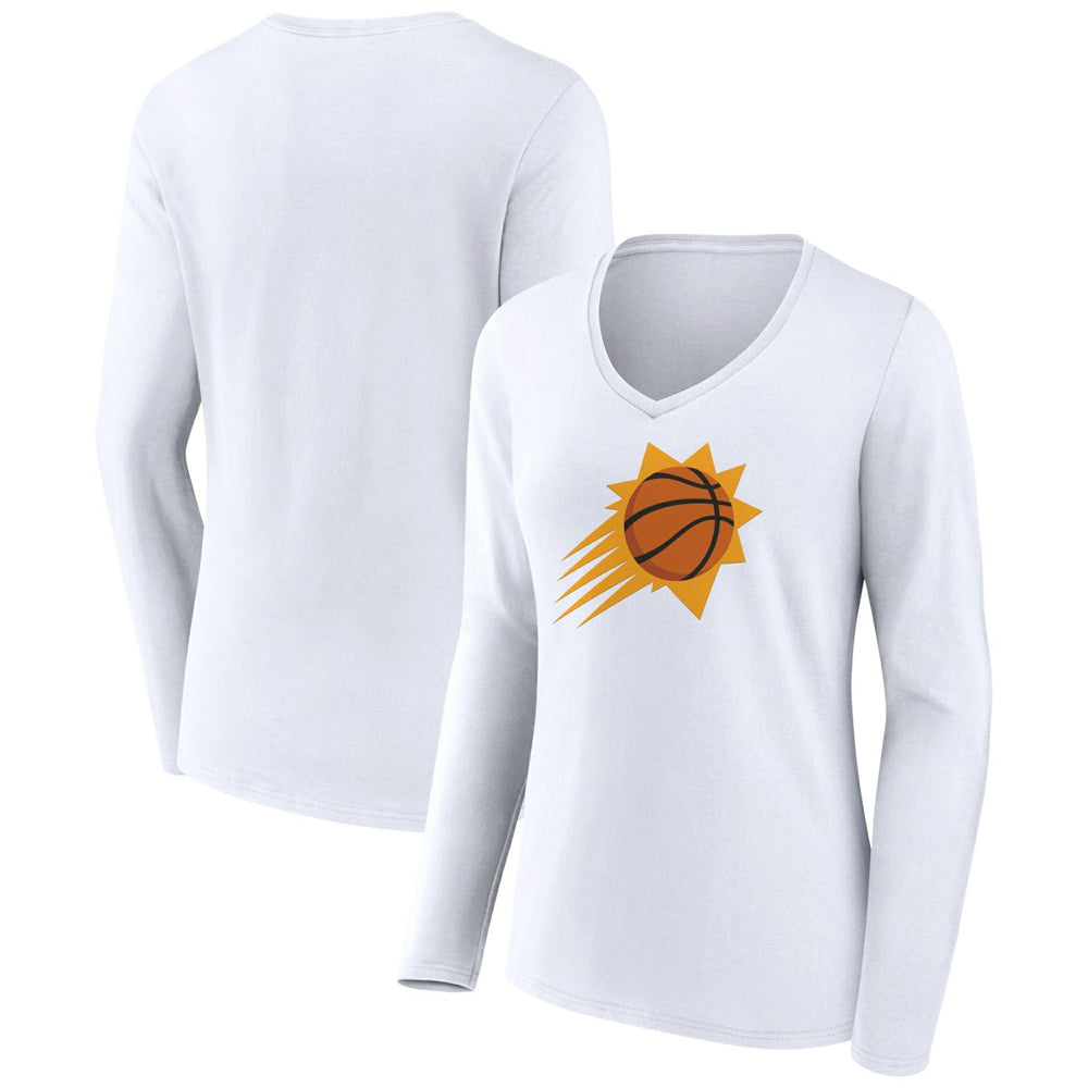 Phoenix Suns Women's Alternate Logo V-Neck Long Sleeve T-Shirt White