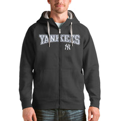 New York Yankees Antigua Team Logo Victory Full-Zip Hoodie - Charcoal Hoodies