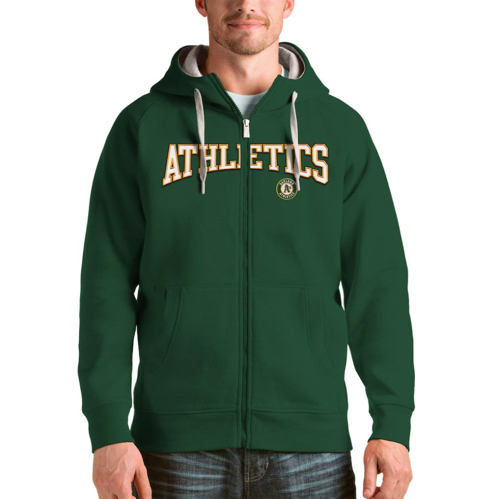Athletics Antigua Team Logo Victory Full-Zip Hoodie - Green Hoodies