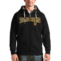 San Diego Padres Antigua Team Logo Victory Full-Zip Hoodie - Black Hoodies