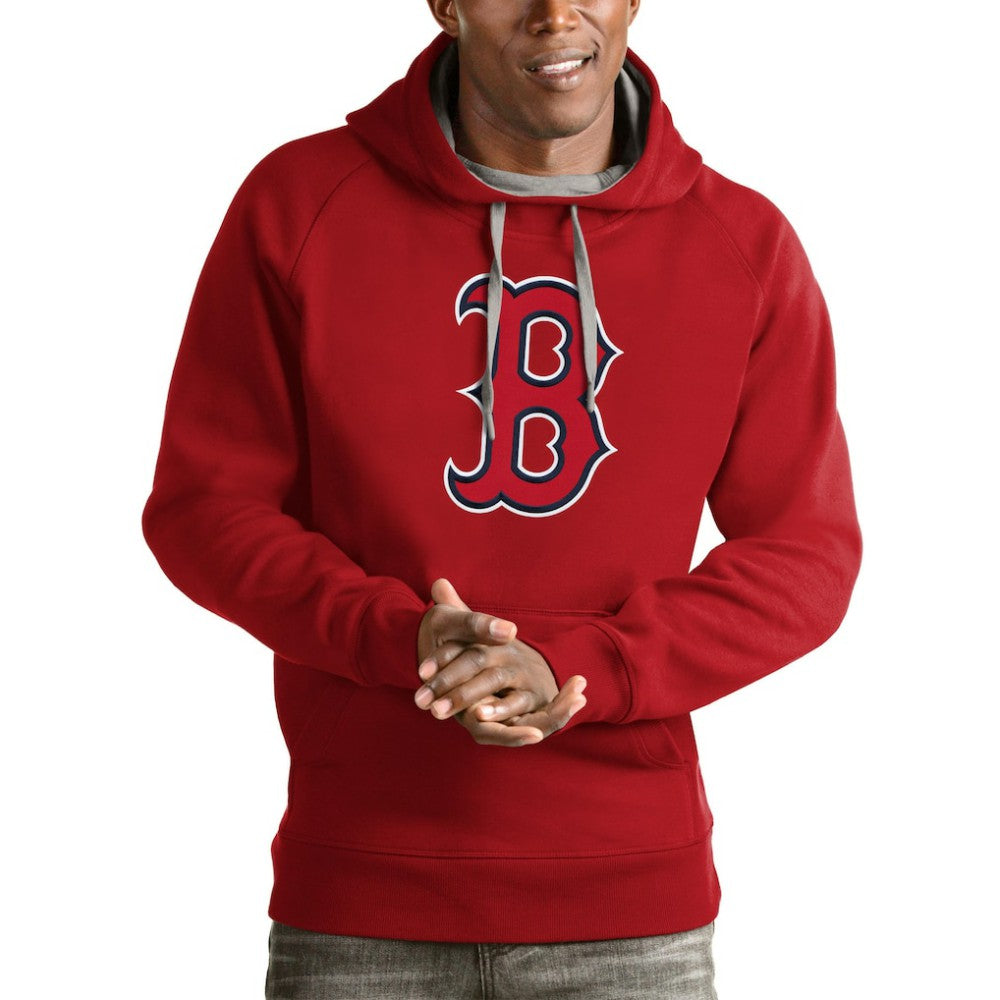 Boston Red Sox Antigua Victory Pullover Team Logo Hoodie - Red Hoodies