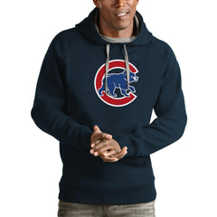 Chicago Cubs Antigua Victory Pullover Team Logo Hoodie - Navy Hoodies