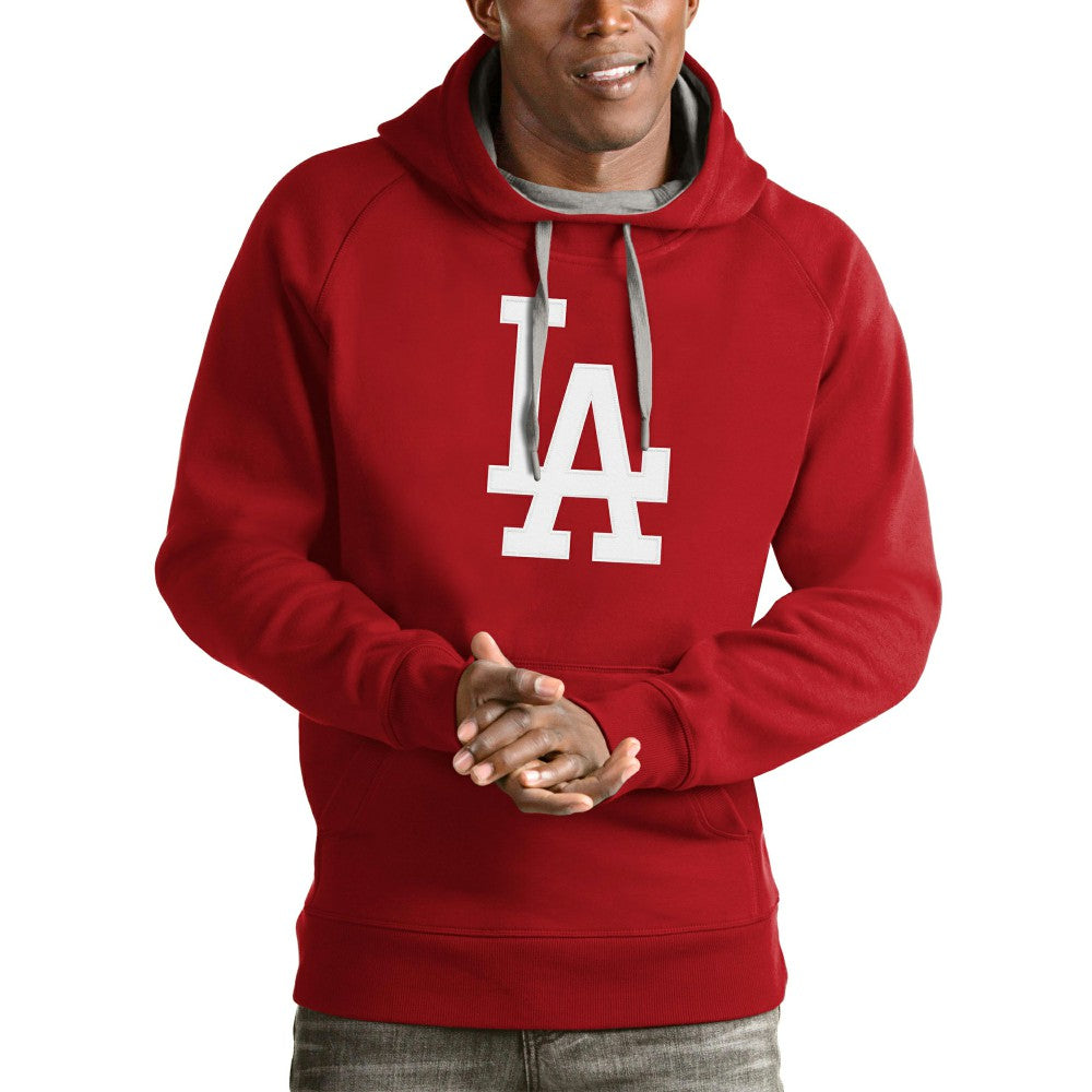 Los Angeles Dodgers Antigua Victory Pullover Team Logo Hoodie - Red Hoodies