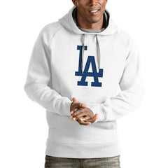 Los Angeles Dodgers Antigua Victory Pullover Team Logo Hoodie - White Hoodies