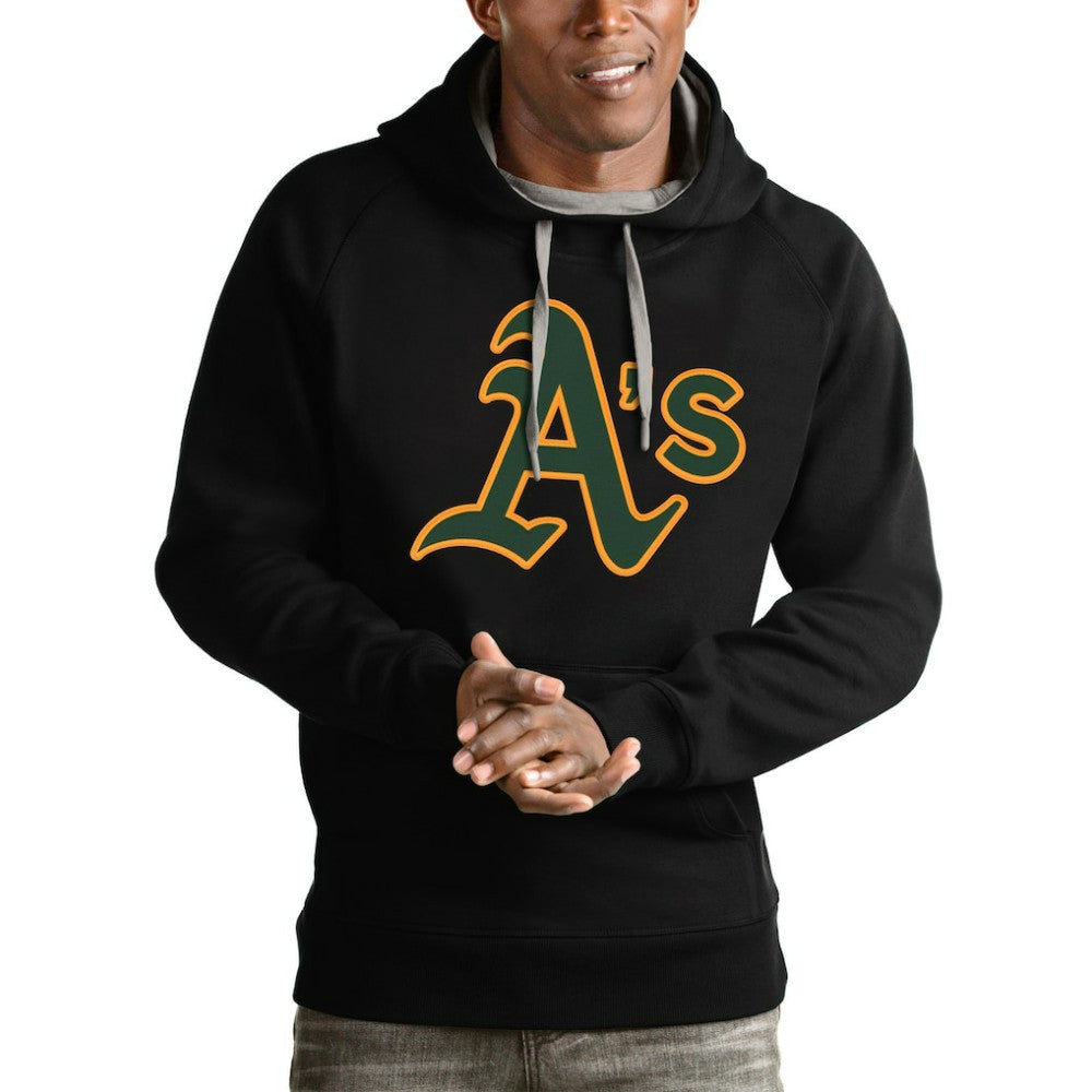 Athletics Antigua Victory Pullover Team Logo Hoodie - Black Hoodies