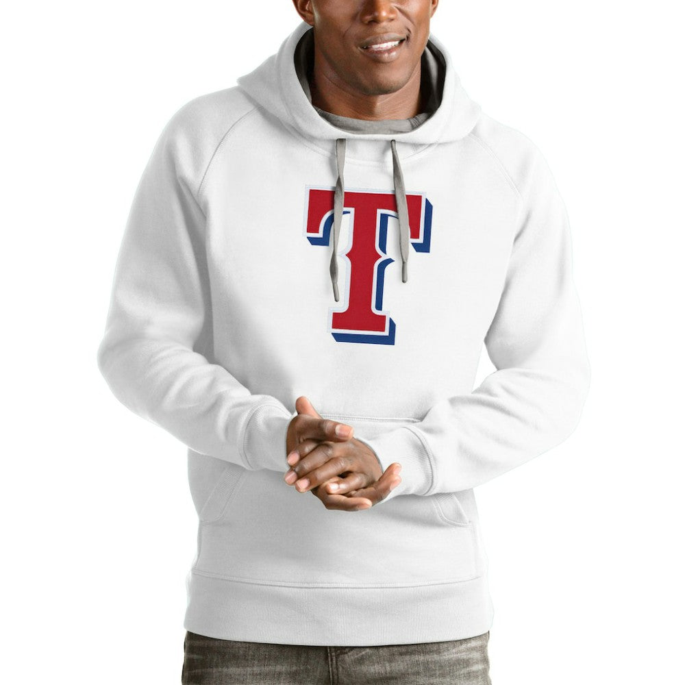 Texas Rangers Antigua Victory Pullover Team Logo Hoodie - White Hoodies