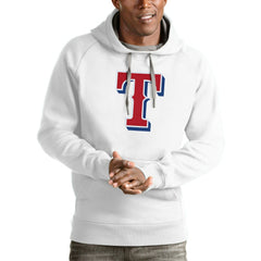 Texas Rangers Antigua Victory Pullover Team Logo Hoodie - White Hoodies
