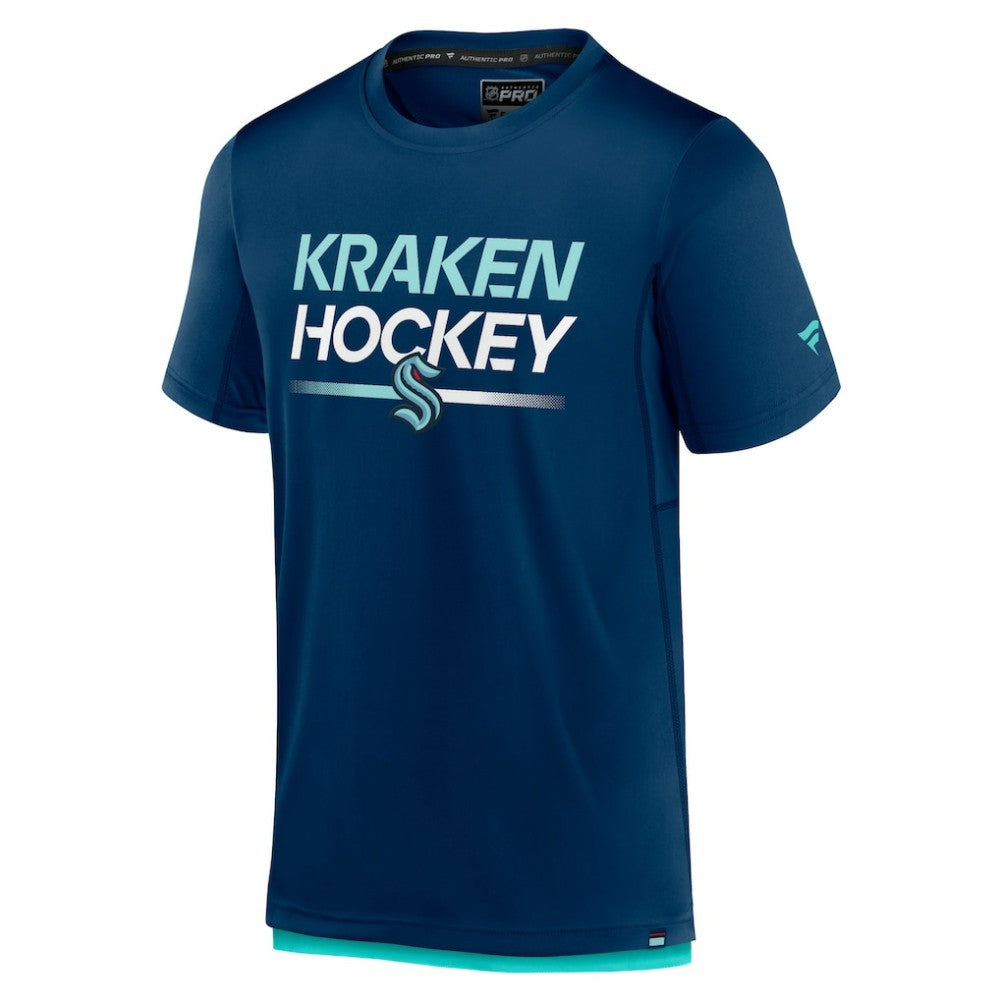 NHL Seattle Kraken Fanatics Authentic Pro Tech T-Shirt - Deep Sea Blue