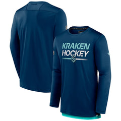 NHL Seattle Kraken Fanatics Authentic Pro Long Sleeve T-Shirt - Deep Sea Blue