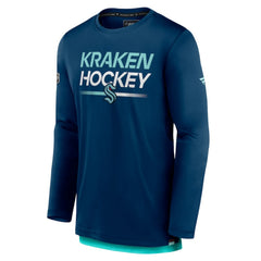NHL Seattle Kraken Fanatics Authentic Pro Long Sleeve T-Shirt - Deep Sea Blue
