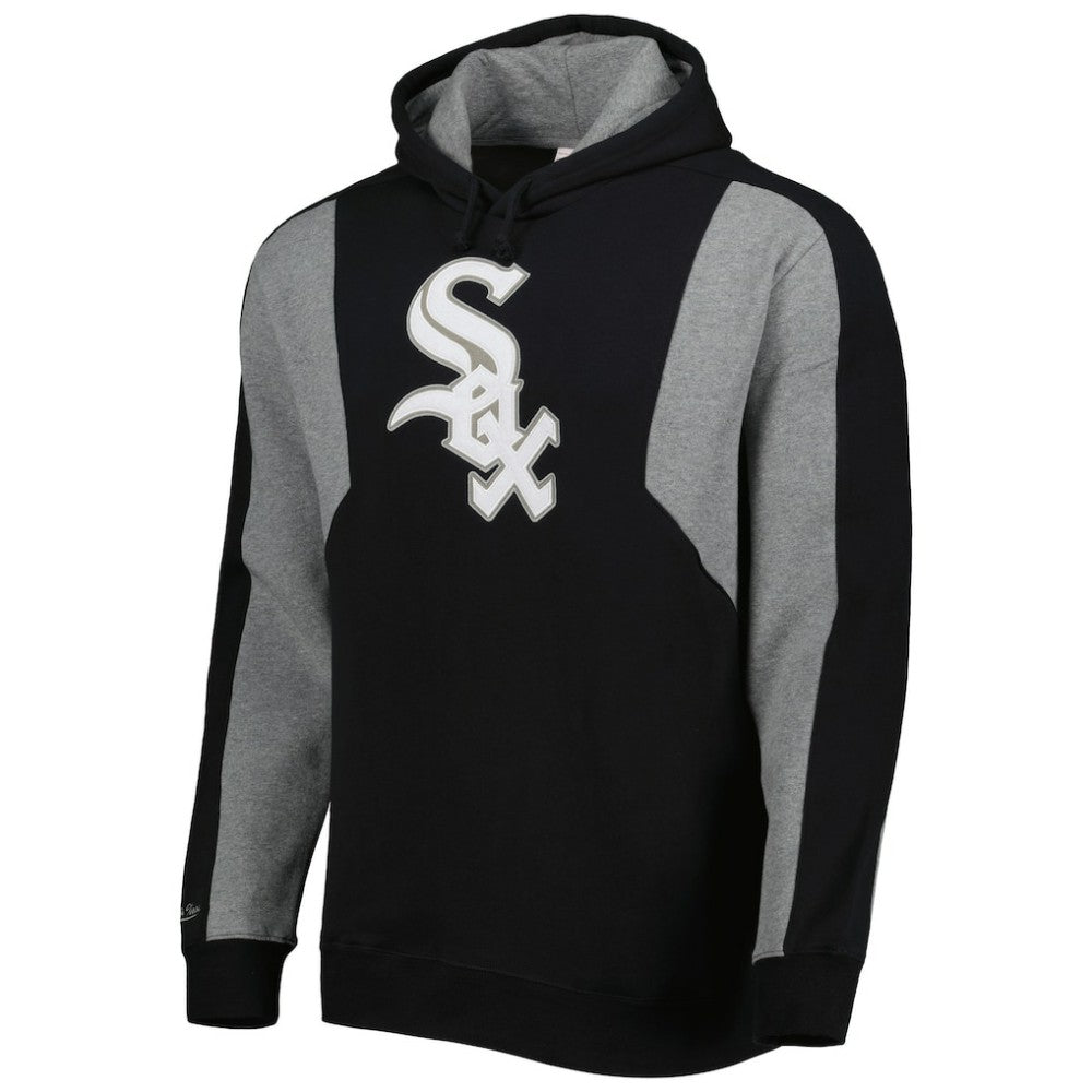 Chicago White Sox Mitchell & Ness Colorblocked Fleece Pullover Hoodie - Black/Gray Hoodies