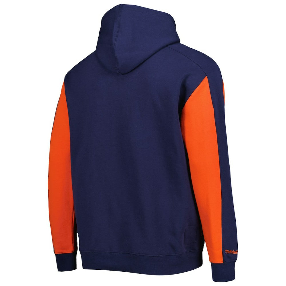 Houston Astros Mitchell & Ness Colorblocked Fleece Pullover Hoodie - Navy/Orange Hoodies