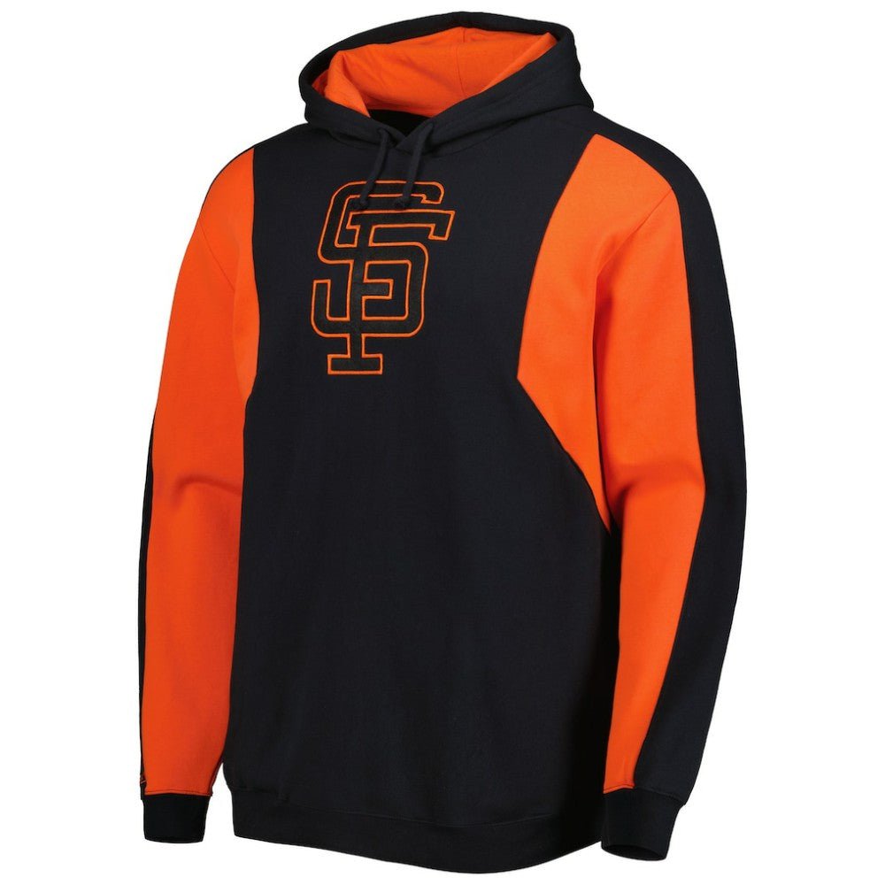 San Francisco Giants Mitchell & Ness Colorblocked Fleece Pullover Hoodie - Black/Orange Hoodies