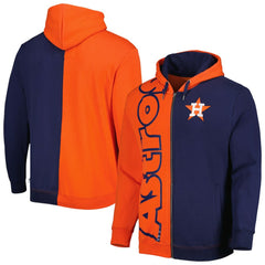 Houston Astros Mitchell & Ness Fleece Full-Zip Hoodie - Orange/Navy Hoodies