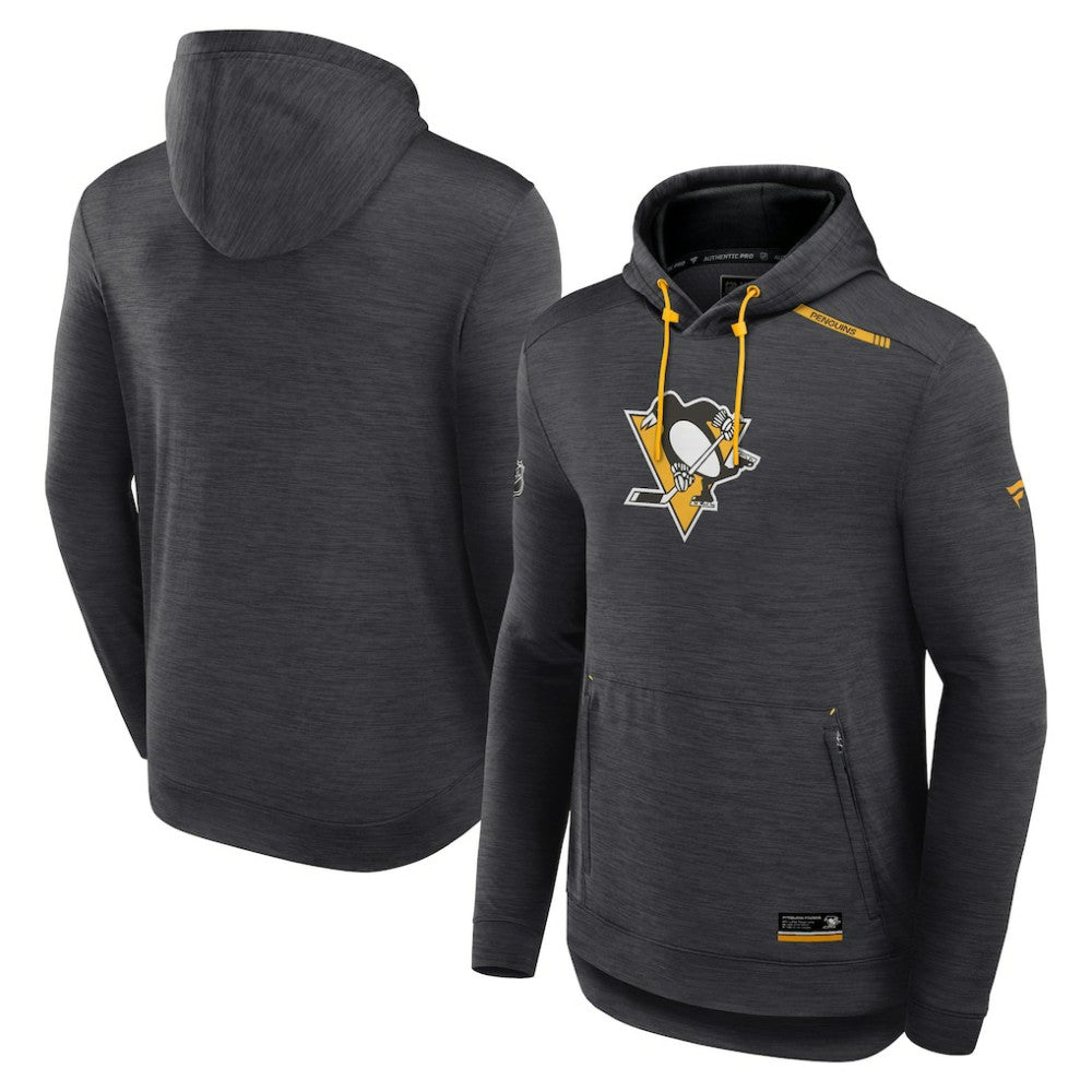 NHL Pittsburgh Penguins Fanatics Authentic Pro Tech Pullover Hoodie - Heather Charcoal