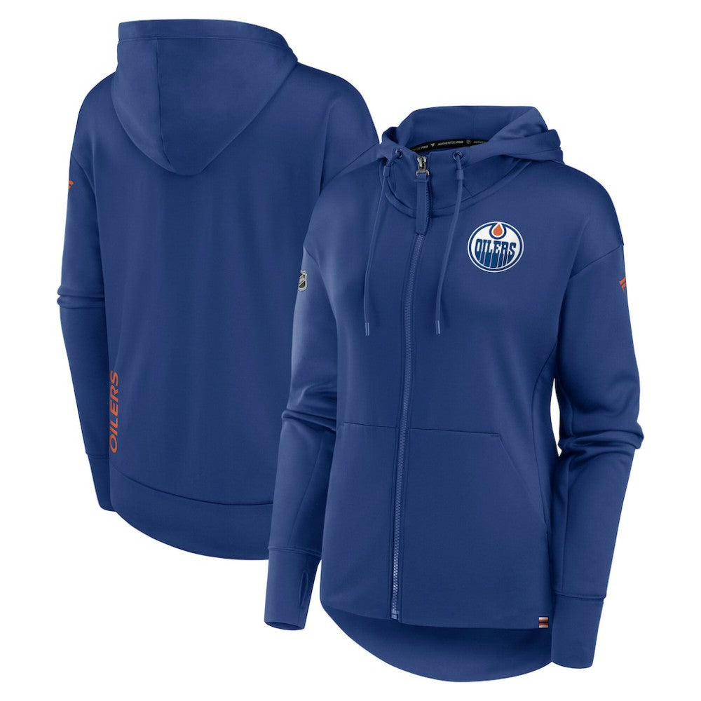 NHL Edmonton Oilers Fanatics Women's Authentic Pro Scuba Full-Zip Hoodie - Royal