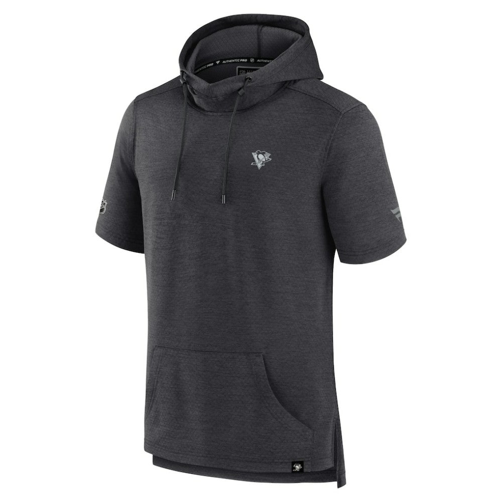 NHL Pittsburgh Penguins Fanatics Authentic Pro Short Sleeve Pullover Hoodie - Heather Charcoal