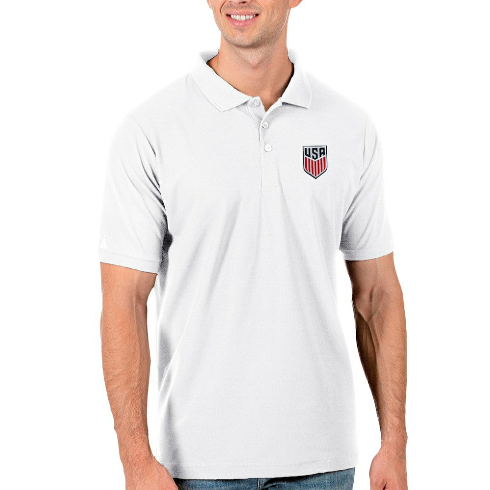 USMNT Antigua Legacy Pique Polo White