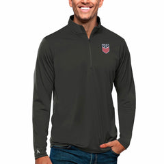 USMNT Antigua Tribute Quarter-Zip Pullover Top Charcoal