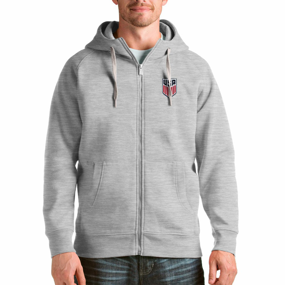 USMNT Antigua Victory Full-Zip Hoodie Gray shop
