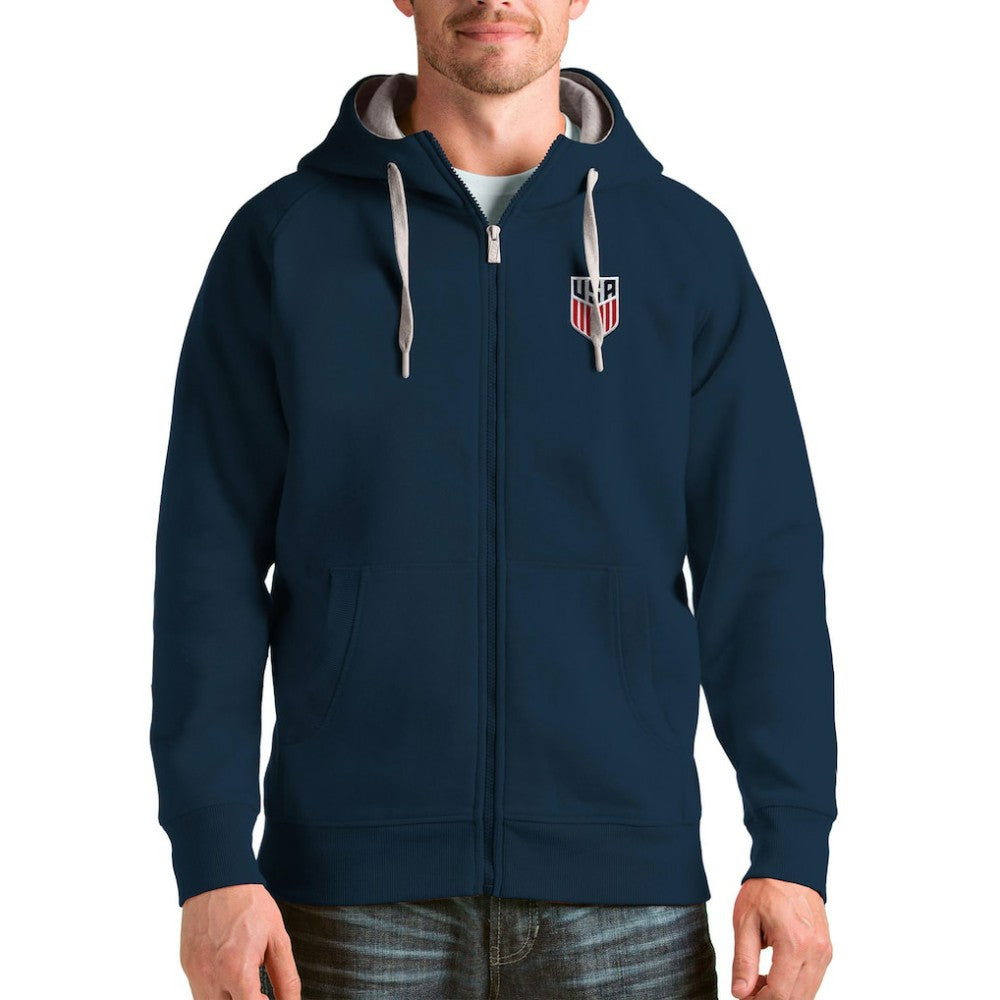 USMNT Antigua Victory Full-Zip Hoodie Navy sale