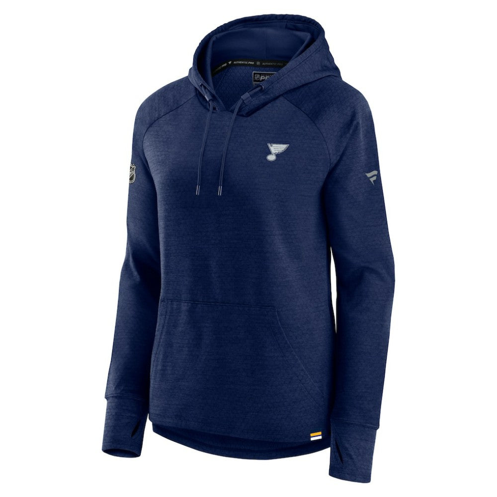 NHL St. Louis Blues Fanatics Women's Authentic Pro Pullover Hoodie - Heather Navy