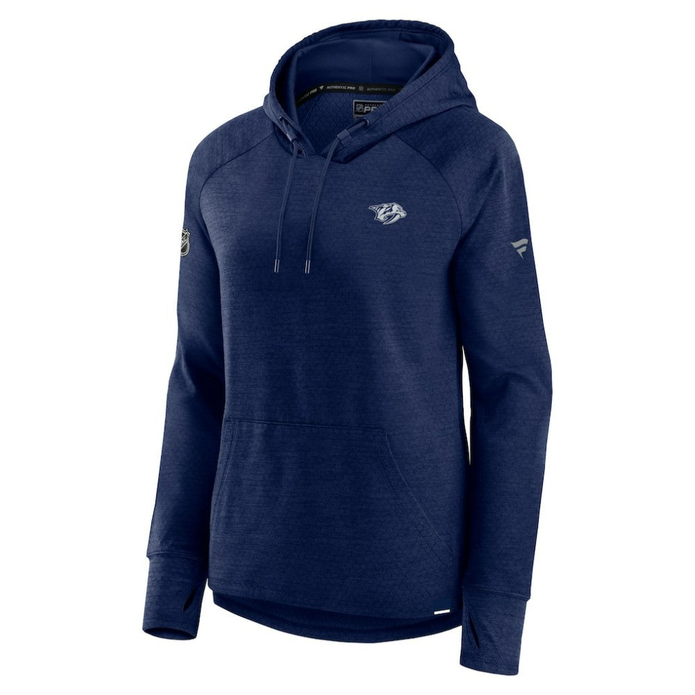 NHL Nashville Predators Fanatics Women's Authentic Pro Pullover Hoodie - Heather Navy