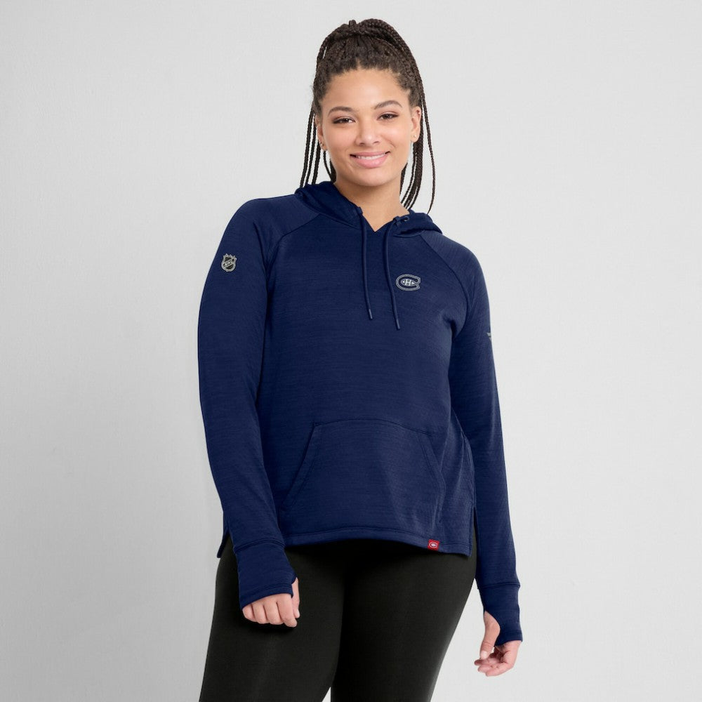 NHL Montreal Canadiens Fanatics Women's Authentic Pro Pullover Hoodie - Heather Navy