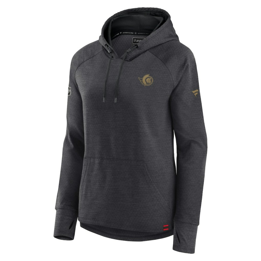 NHL Ottawa Senators Fanatics Women's Authentic Pro Pullover Hoodie - Heather Charcoal