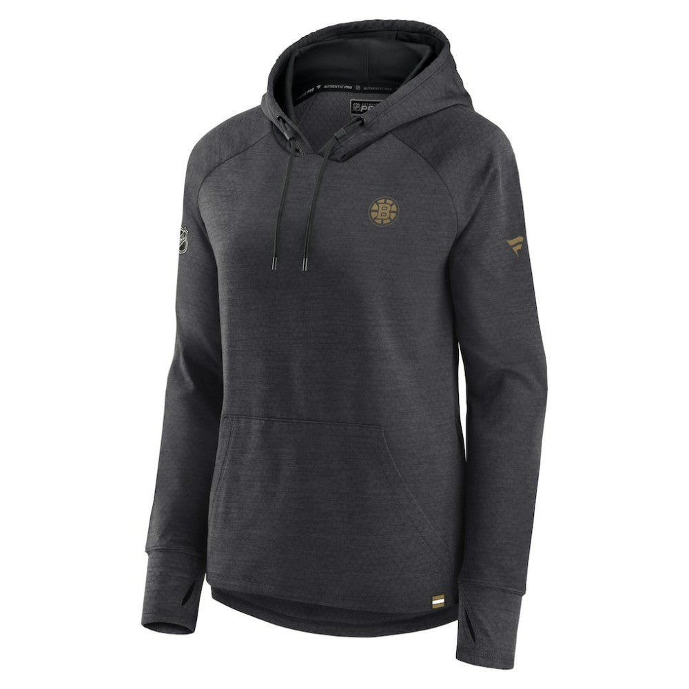 NHL Boston Bruins Fanatics Women's Authentic Pro Pullover Hoodie - Heather Charcoal