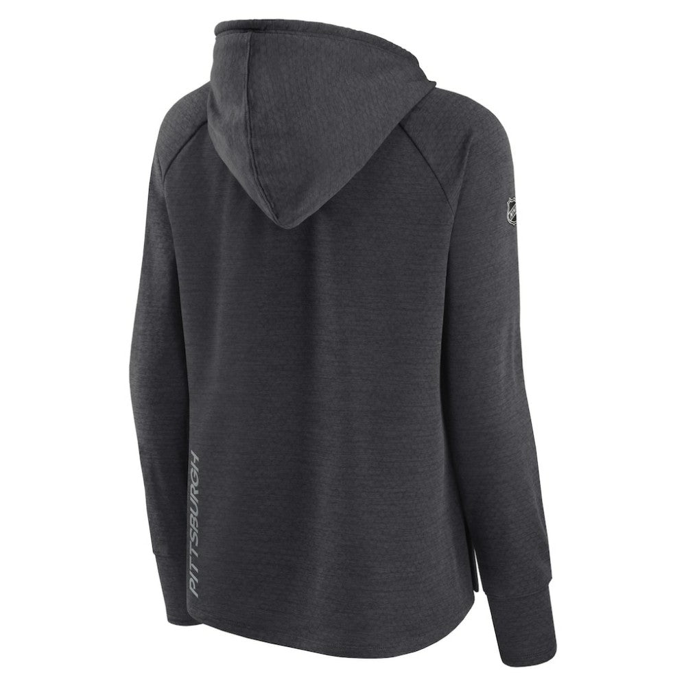 NHL Pittsburgh Penguins Fanatics Women's Authentic Pro Pullover Hoodie - Heather Charcoal