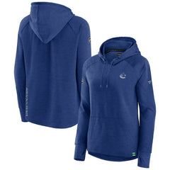NHL Vancouver Canucks Fanatics Women's Authentic Pro Pullover Hoodie - Heather Blue