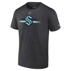 NHL Seattle Kraken Fanatics Authentic Pro Secondary Logo T-Shirt - Heather Charcoal