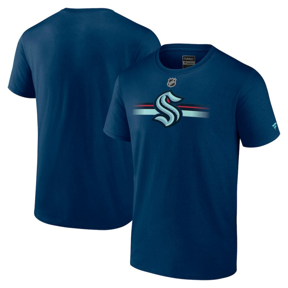 NHL Seattle Kraken Fanatics Authentic Pro Secondary Logo T-Shirt - Deep Sea Blue