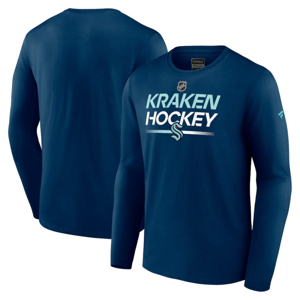 NHL Seattle Kraken Fanatics Authentic Pro Primary Long Sleeve T-Shirt - Deep Sea Blue